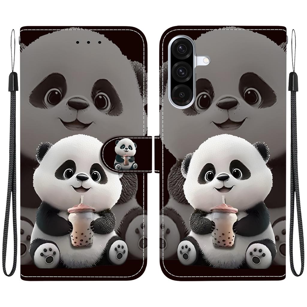 Чехол-книжка из искусственной кожи ручной работы для Samsung Galaxy A26 (SM-A266E)- Противоскользящий ударопрочный чехол с ремешком на запястье и дизайнами в виде сердец/роз и кошек