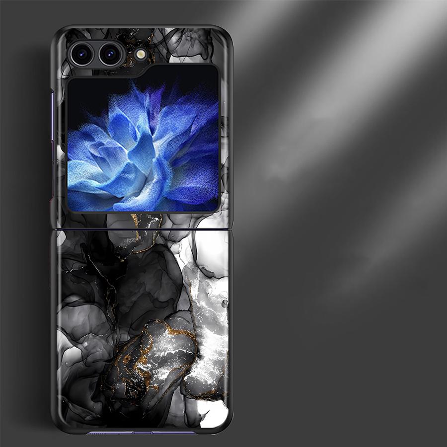 Задняя крышка чехол Funda для Samsung Galaxy Flip7 FE Flip4 Flip5 Flip3 Z Flip 7 6 5 4 3 Flip6 Арт с рисунком в стиле "тушь и вода"