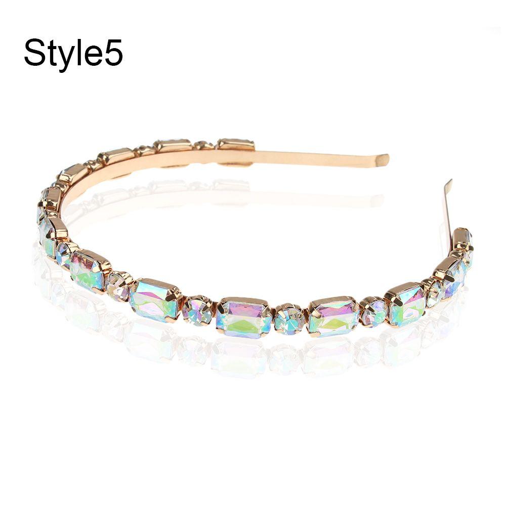 Fashion Elegant Party Jewelry Gifts Pearl Hair Band Head Wrap Rhinestone Headband Gem Crystal