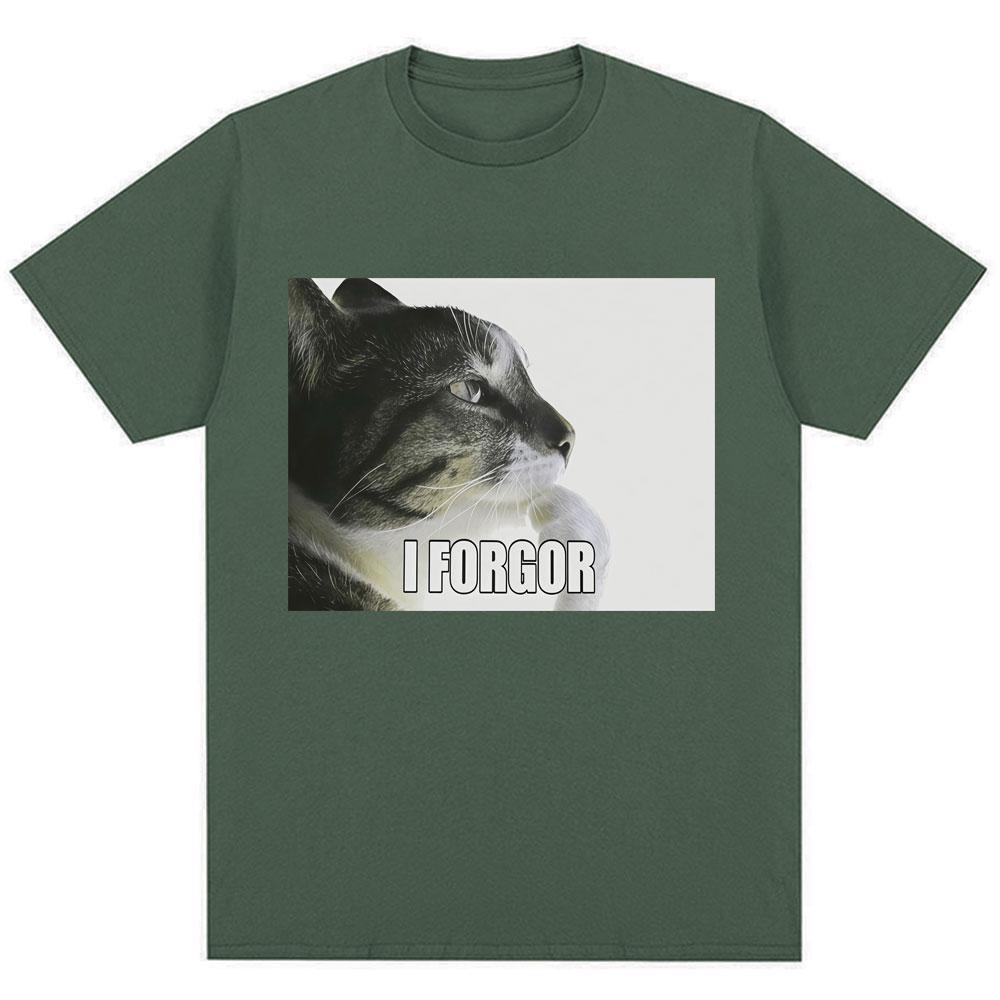 Я Забыл Смешной Мем с Котом Графическая Футболка Мужская Женская Модная Юмор Винтажные Футболки Оверсайз Хлопок Повседневная Футболка Уличная Одежда Подарки