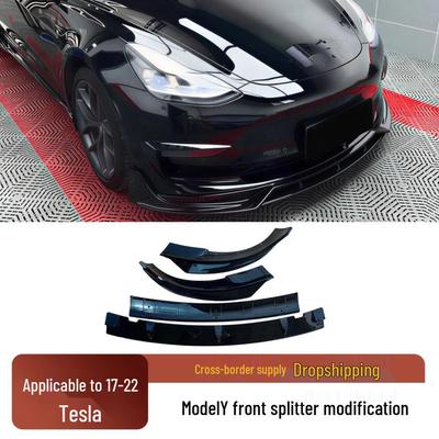 Комплект переднего бампера-губы для Tesla Model Y 2017-2022: Декоративный аксессуар из 4 секций