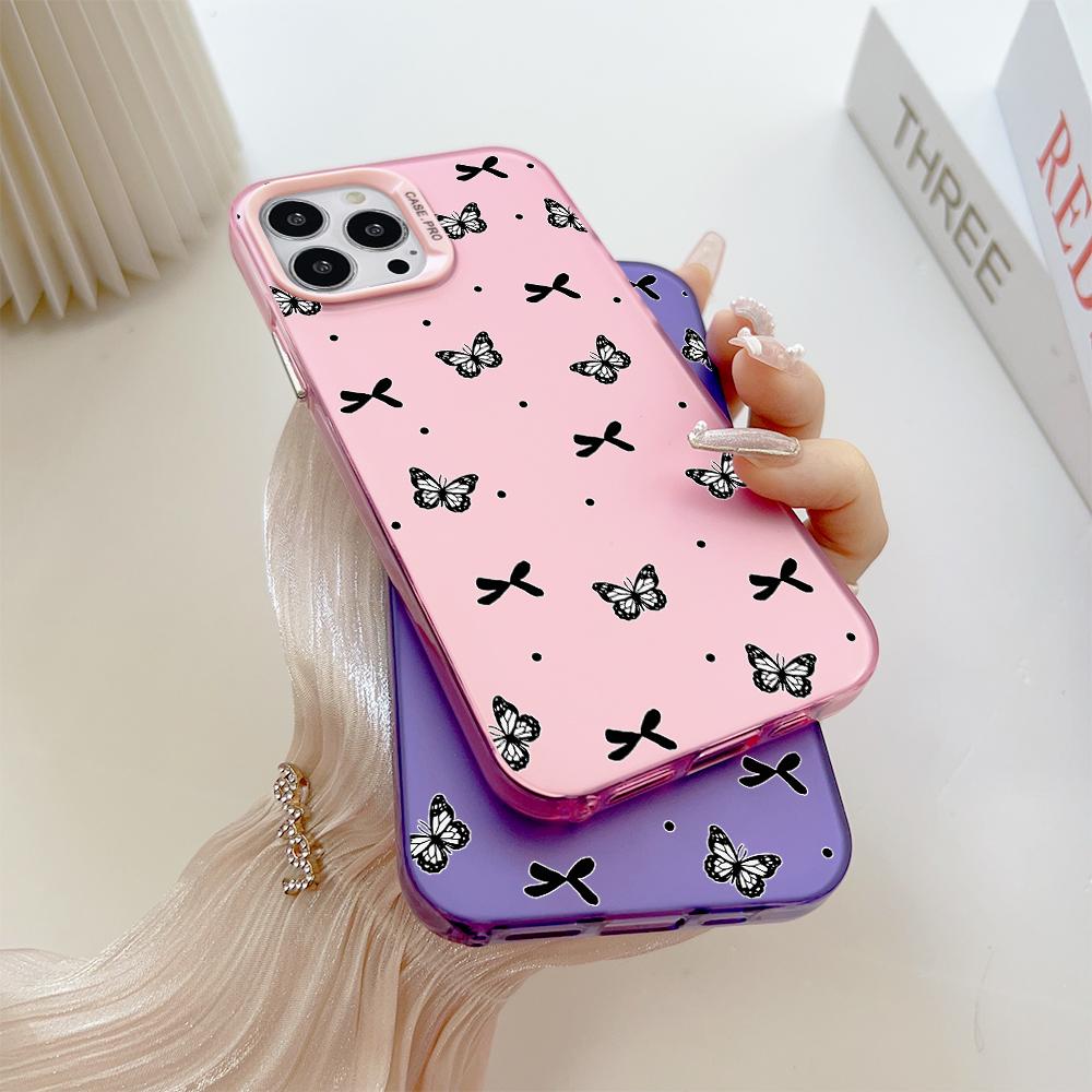 Раскрашенный узор, разноцветный, серебристый, двусторонний твердый корпус, противоударный противоударный чехол для телефона для Huawei Honor Infinix Tecno iPhone