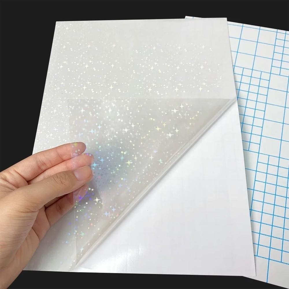 5Pcs A4 Holographic Sticker Paper Waterproof Vinyl Sticker 6 Styles Laminating Sheets  Card Photo