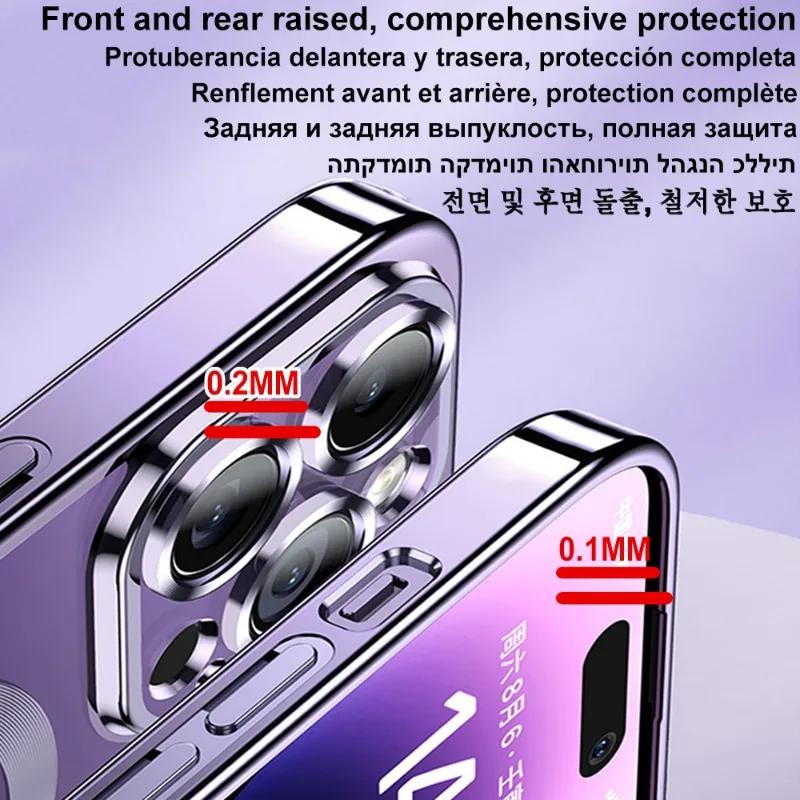 Роскошное покрытие для магнитного чехла Magsafe для iPhone 16 15 14 13 12 11 Pro Max Plus, чехол для беспроводной зарядки с защитой объектива
