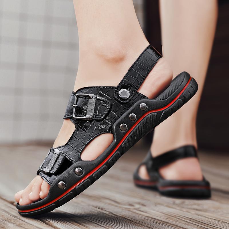Модные мужские сандалии Мужские тапочки Обувь для мужчин Плоские сандалии Мягкие и удобные Для ношения в помещении и на улице Износостойкие Нескользящие Новые