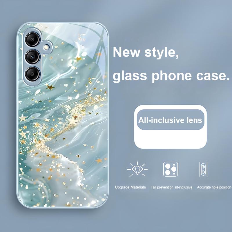 Текучее Золото Черное Для Samsung Galaxy A01 A02 A03 Core A04 A14 4G A13 54 34 31 20 25 23 22 5G S21 Ultra S20 Стеклянный Чехол для Телефона
