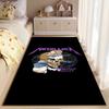 Rock Music Area Rug, Metallica Damaged Justice Skull Drill Purple Logo Print, Music Fan Garage Decor, Non-Slip Mat