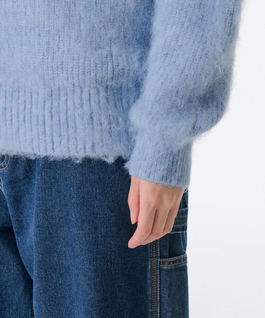 MUSINSA STANDARD WOMAN Women'S Hairy Relaxed V-Neck Knit [Sky Blue]