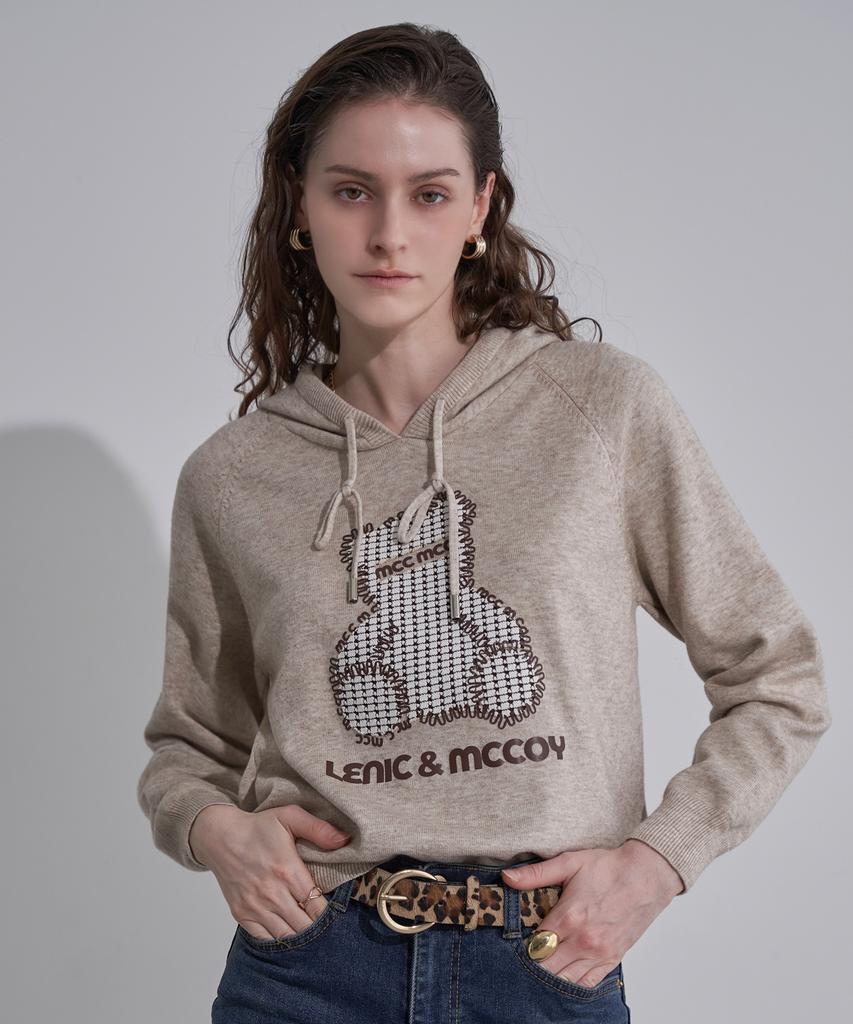 LENIC&MCCOY Толстовка с вышивкой в виде медведя Bearbrick Knit Hoodie Ml12Kn001Fjy