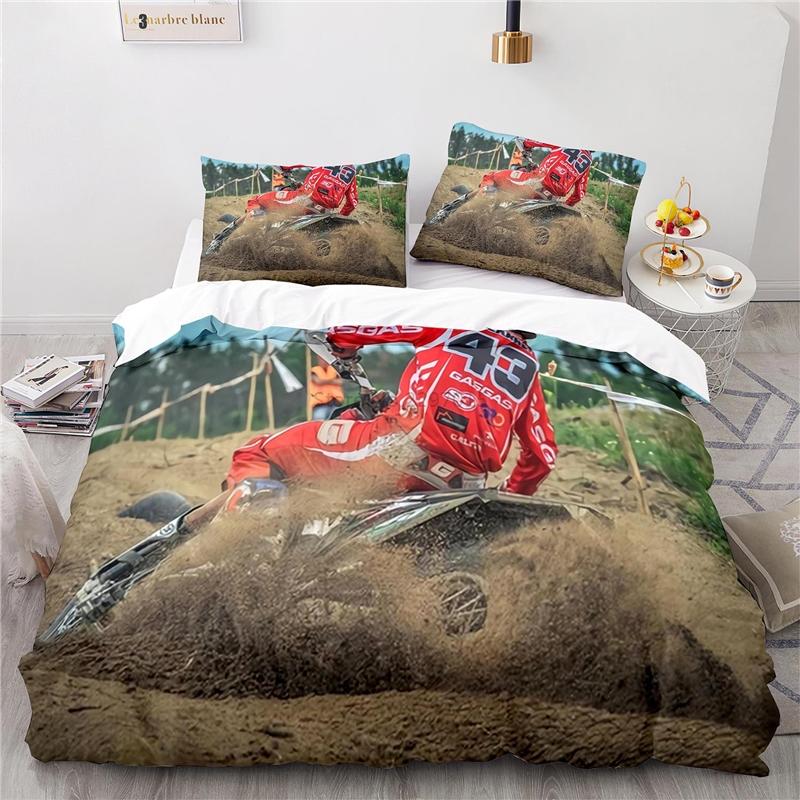 Stunt Off-road Motorcycle 3d Printed Bedding Set Duvet Cover Set with Pillowcase Twin Full Queen King Size Bedclothes Bed Linen