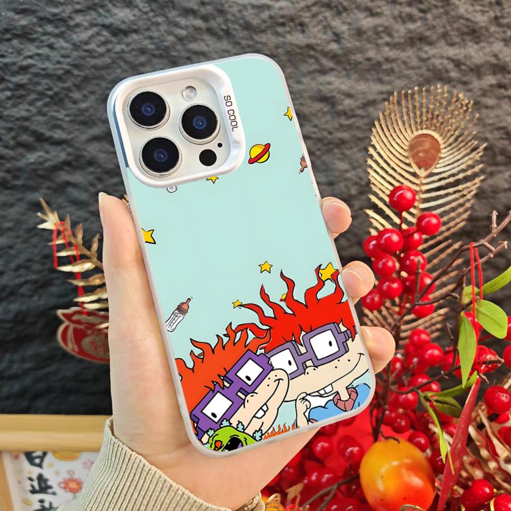 C-Cartoon Rugrat Phone Case For Iphone 17 16 15 14 Pro Max Xr Air Plus Black Silver Hard Shell Cover