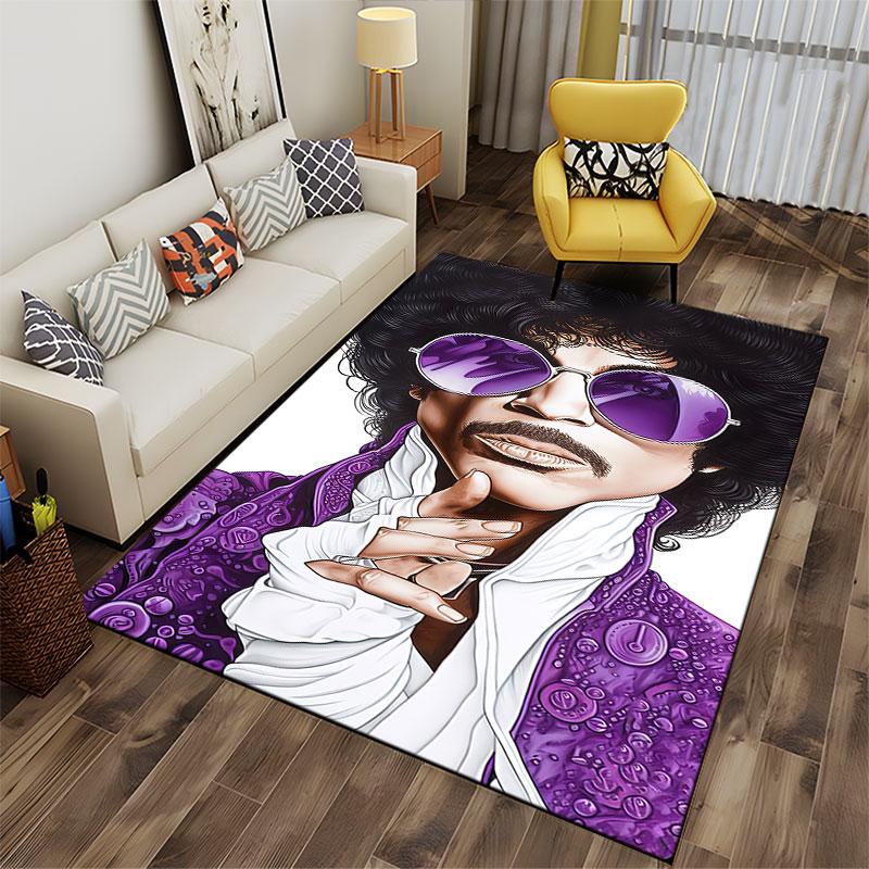 Purple Retro Portrait Carpet suitable as a non-slip mat for the living room or bedroom sofa