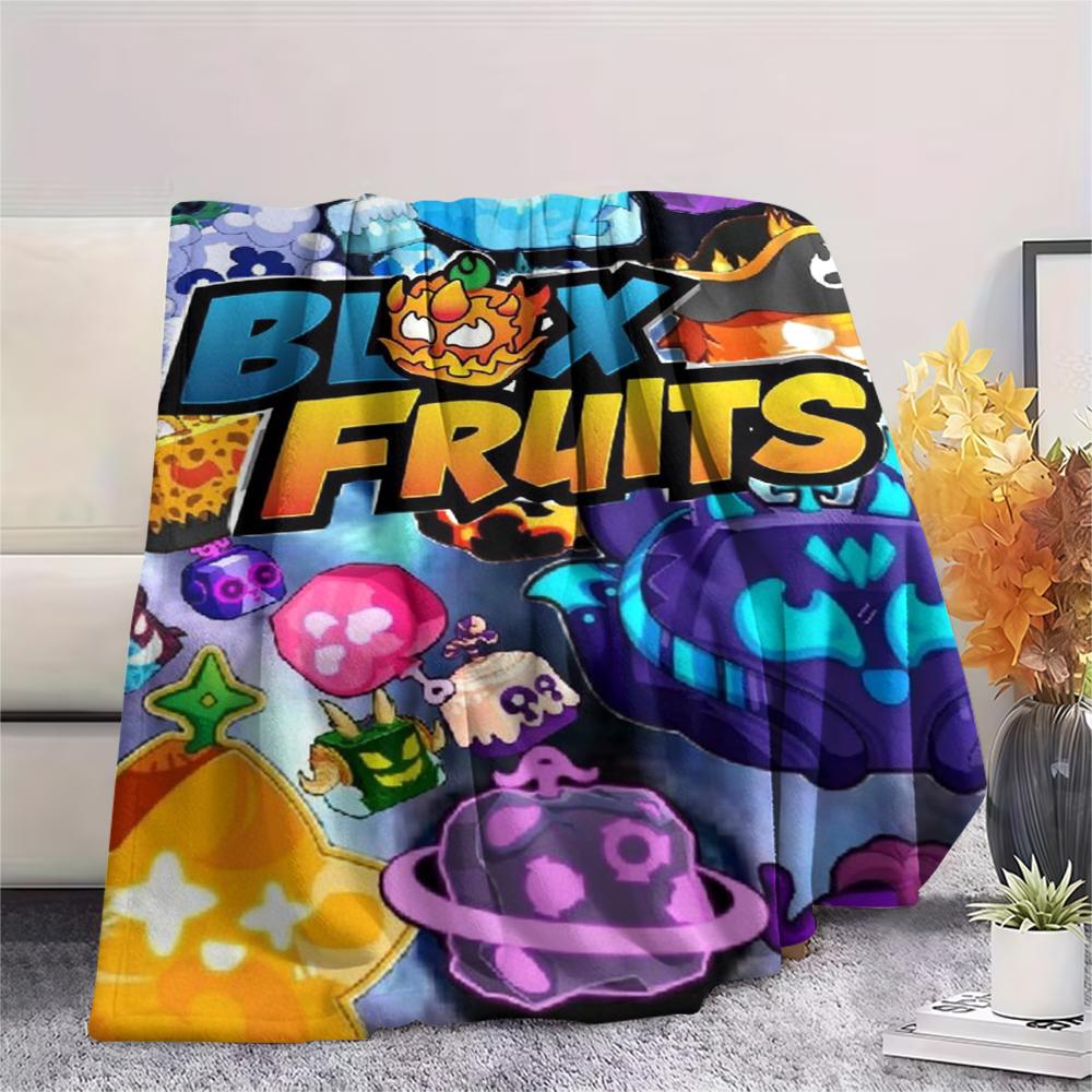1 шт. Фланелевое одеяло с принтом игры Blox Fruits, Высококачественное, Удобное для всех сезонов, Декор для дома, Тепло и уют, Идеально для рождественских подарков 10
