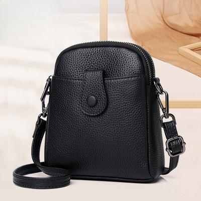 Feiya Leather Goods Factory Litchi Pattern Первый слой коровьей кожи Многослойная вертикальная сумка для мобильного телефона Одно плечо Кроссбоди женская сумка