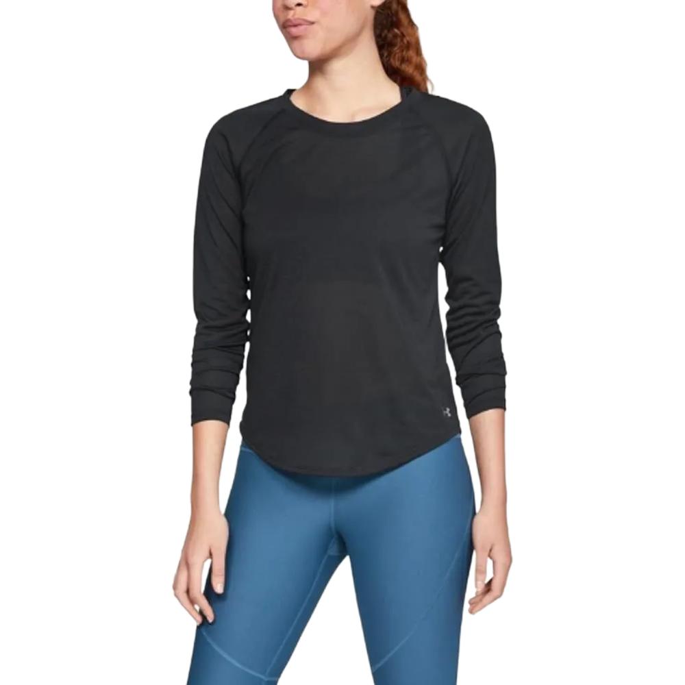 Under Armour Однотонная футболка с длинным рукавом и круглым вырезом для женщин tops 1324138-001