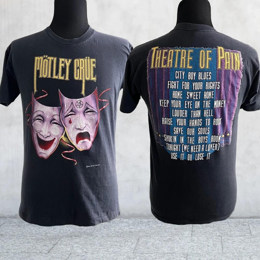 1985 Motley Crue Theatre Of Pain Хлопковая черная унисекс футболка S-5XL VM9070 Унисекс футболка