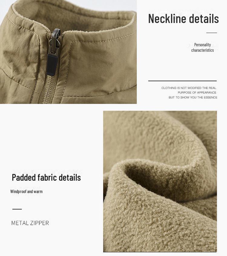 Мужской двусторонний бархатный жилет – осенне-зимний уличный ветрозащитный, теплый, с напечатанным логотипом