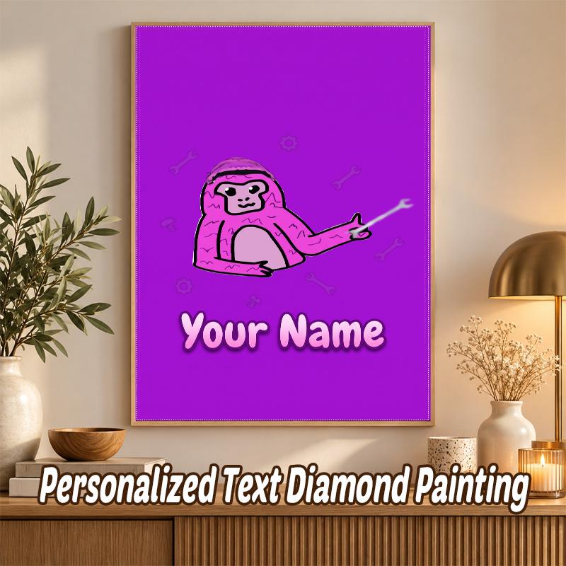 Gorilla Tag cartoon Custom Name Text 5D Diamond Painting Kit DIY Full Drill Diamond Art Decoration