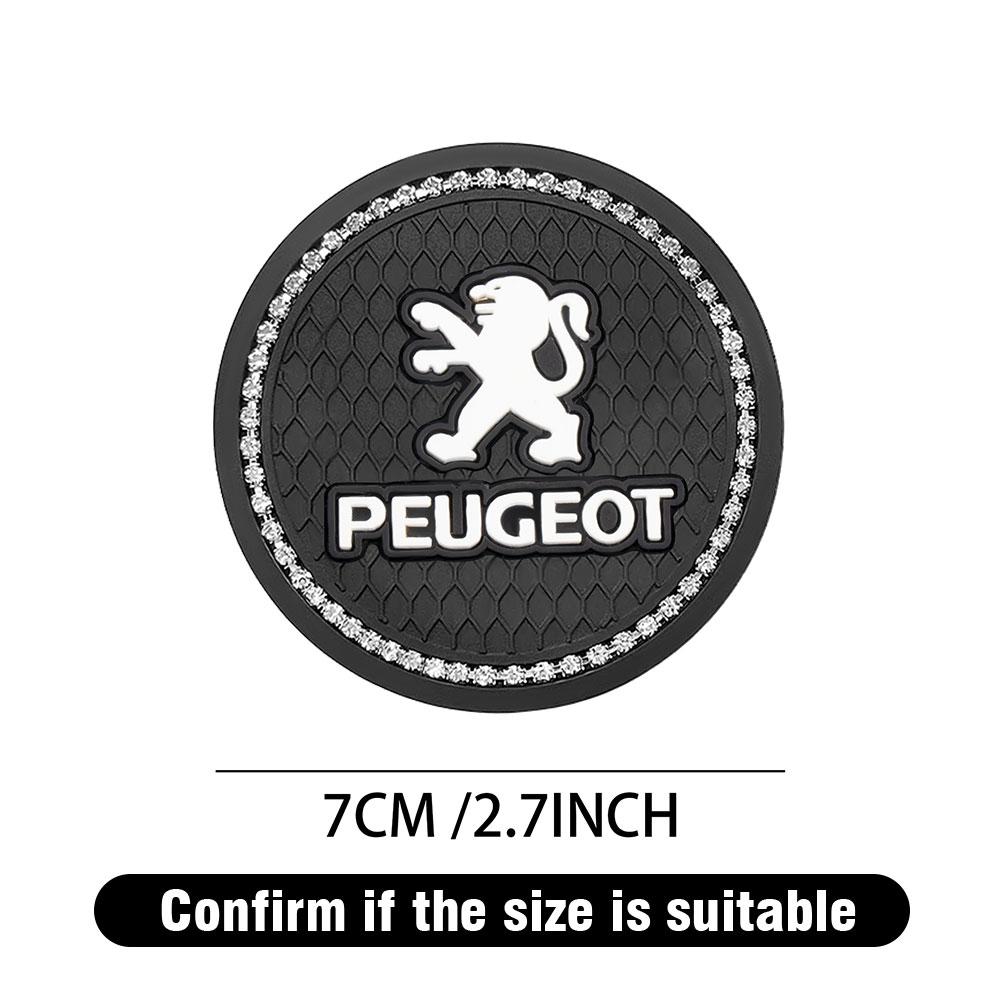 1pc/2pcs Holders Non-slip Rhinestone Rubber Car Water Cup Pads Mats For Peugeot 206 307 3008 207 208 Auto Interior Accessories
