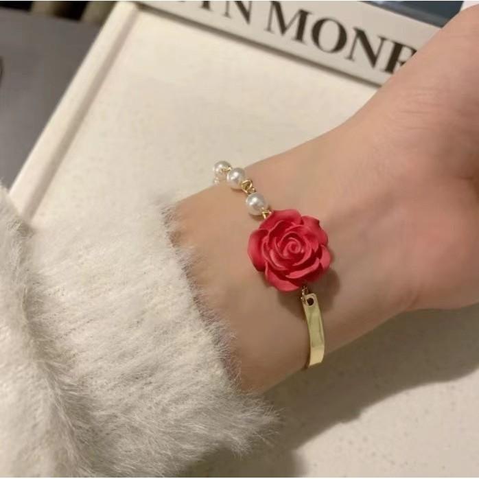 Dopamine Fashionable Summer Rainbow Beaded Flower Bracelet For Women Trendy Gift Jewelry