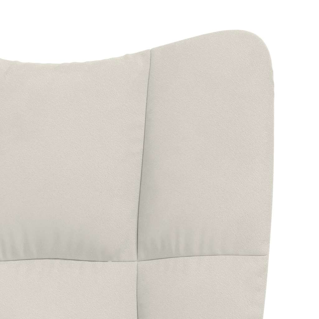 Cream White Velvet Relaxation Armchair