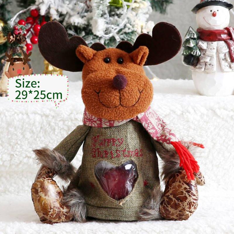 Christmas Doll Zipper Design Favors Bag Christmas Candy Bags with Santa Claus Snowman Elk Styles Kids Gift for Holiday Party Supplies