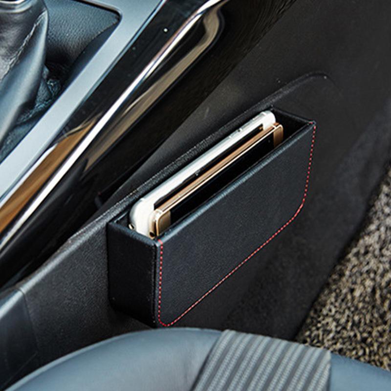 Car Seat Side Pocket Auto Seat Crevice Storage Box PU Leather Car Interior Seat Seam Box Slot Gaps Filling Organizer For Auto