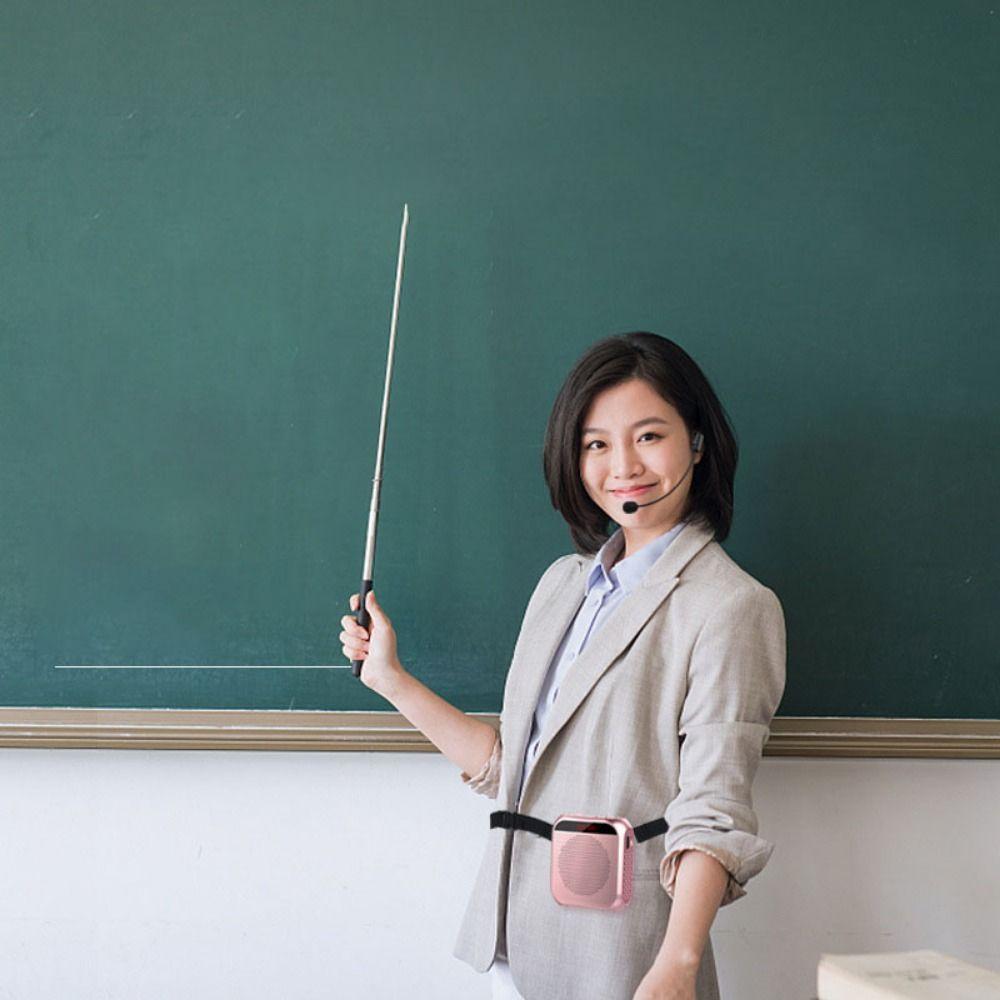 Rechargeable Wireless Voice Amplifier With Microphone Audio Speaker Presentation