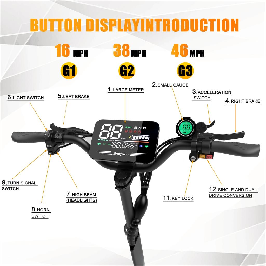 Elite 5600W Dual Motor Adult Electric Scooter Top Speed 46MPH 60V27AH 11-inch Off-Road Tires Sport Folding eScooter with SeatPro