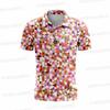 Golf polo shirt diamond pattern polo shirt summer short sleeve t-shirt quick drying breathable