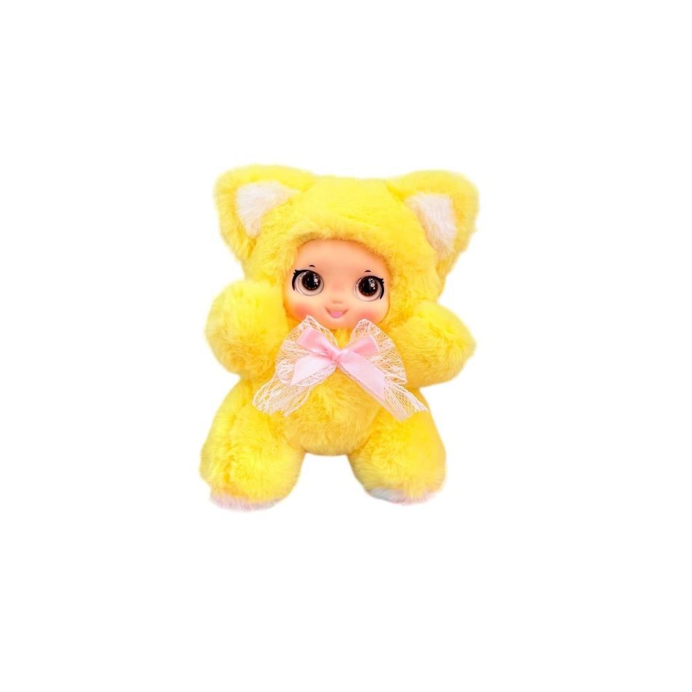 Bowknot Cat Doll Pendant Bag Hanging Car Key Ring Delicate Cat Ear Plush Keychain Backpack