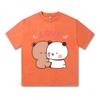 Bubu Dudu Kawaii Clothing Women Couple T-shirt Retro Washed Vintage Panda Bear Cute Cartoon Women T-shirt