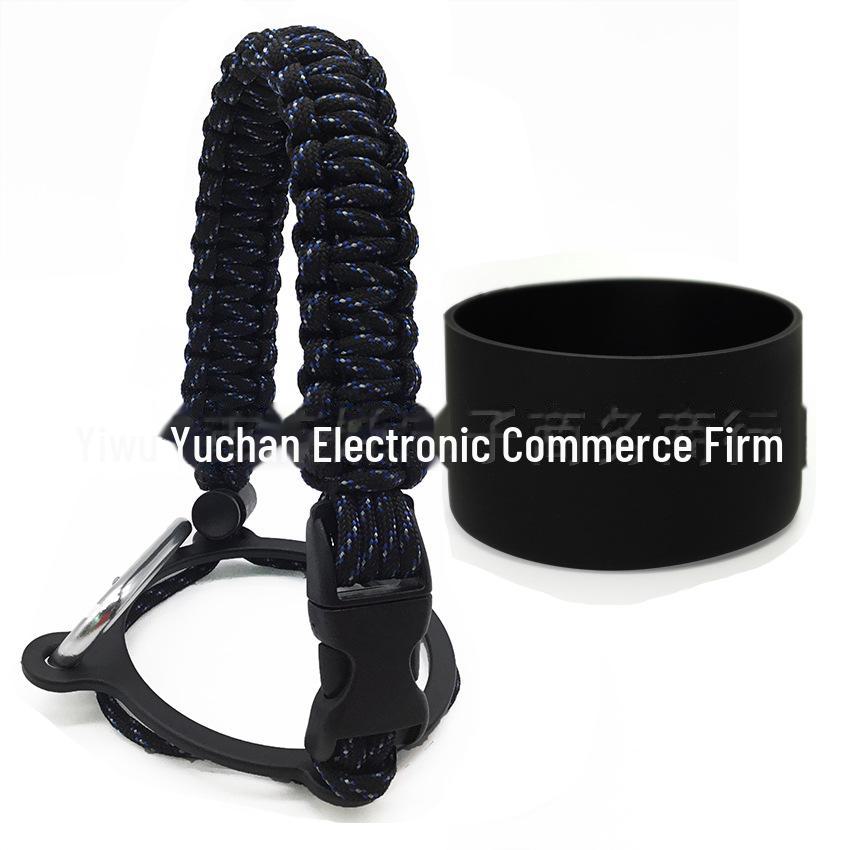 Top Thermos Cups with Silicone Non-Slip Sleeves, Hand-Woven Ropes, and Cup Handles