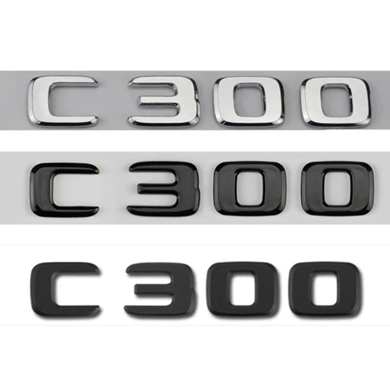 3D ABS Черные Буквы на Багажник Автомобиля Логотип C300 Для Mercedes Benz C300 W205 W204 W203 W206 2022 4MATIC Эмблема Наклейки Аксессуары UO4