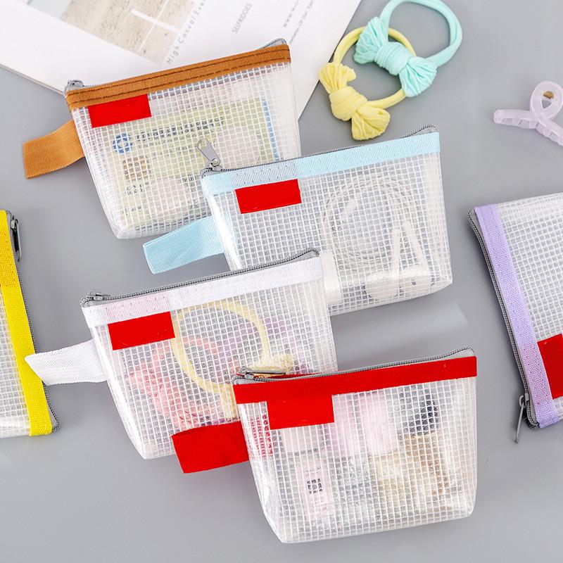 Waterproof Triangle Mesh Zipper Bag Small Object Storage Bag Card Bag Bank Card Storage Bag