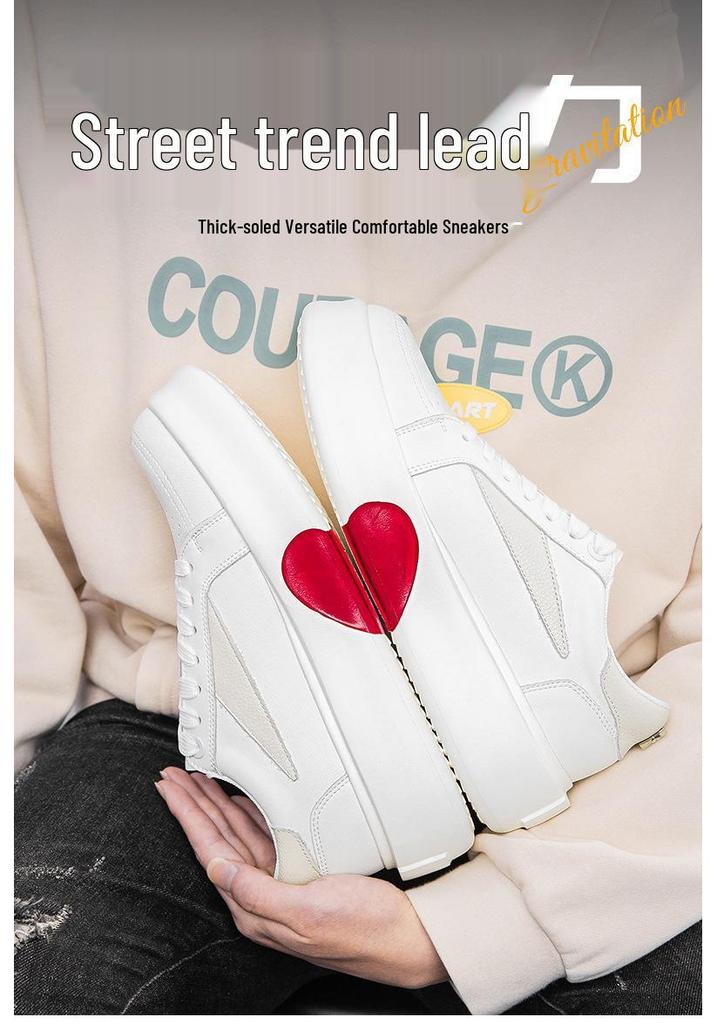 Мужские модные кожаные туфли-кроссовки с острым носом, на толстой подошве 5 см - Универсальные повседневные кроссовки в стиле High Street