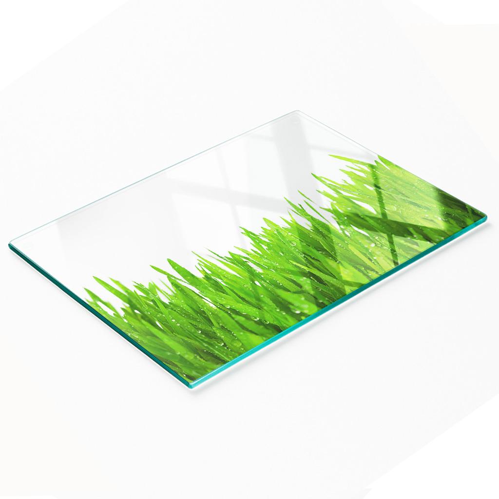 Decorative Kitchen Cutting Board Tempered Glass Grass 80x52 cm