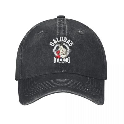 Бейсбольная кепка Balboa Boxing Club в стиле ретро, потертый деним, с эффектом потертости, кепка-кнопка для фильмов, унисекс, для активного отдыха, для путешествий, регулируемая