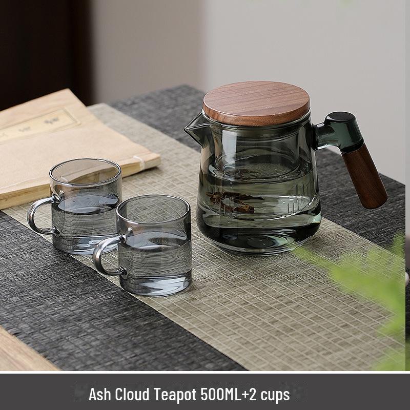 Стеклянный чайник с фильтром и боковой ручкой, устойчивый к высоким температурам, для использования в офисе или заваривания цветочного чая