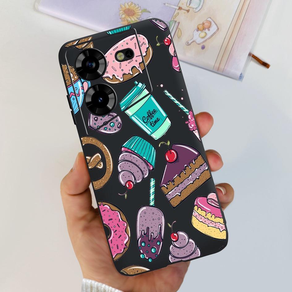 For Tecno Pova 5 2023 Case LH7n Fashion Butterly Flower Soft Silicone Phone Back Cover For Tecno Pova 5 4G Funda on Pova5 Bumper