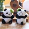 Cute Flower Panda Plush Dolls Toy Pendant Keychain Backpack Hangings Decoration Gift