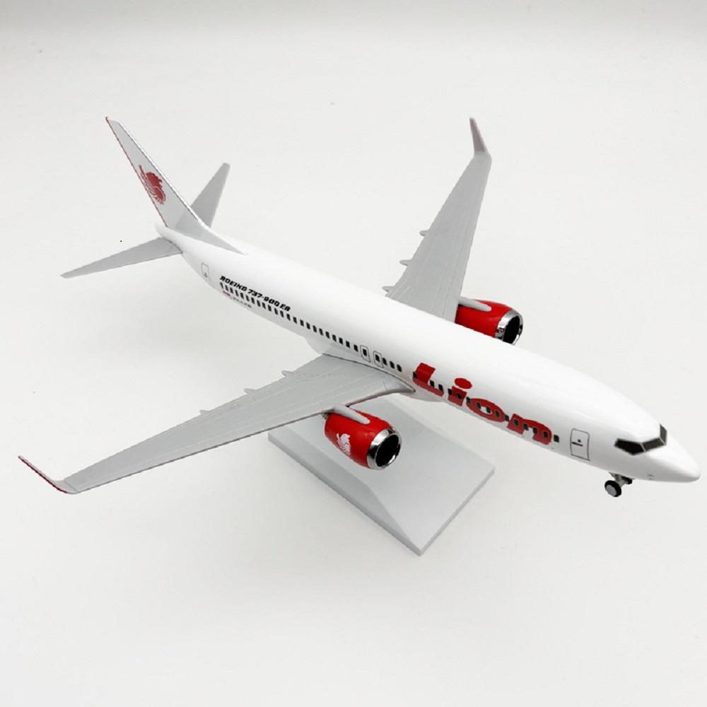 Модель самолета B737 Lion Air 30 см, смоляные игрушки-самолеты для детей, модели с подставкой, имитация авиалайнера, масштабная модель, коллекционная