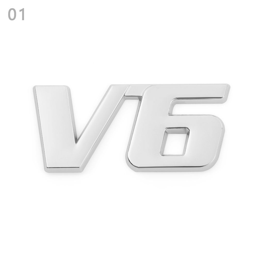 DIY Chrome 4WD V6 V8 Car Sticker 3D Auto Decal Vehicle Tailgate Trunk Lid