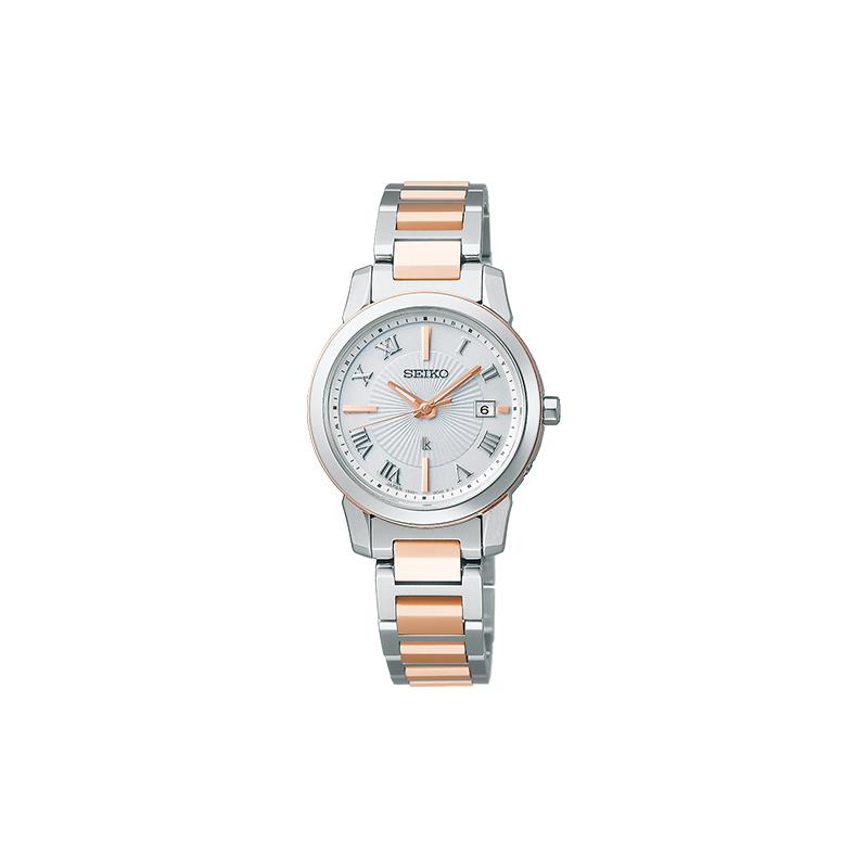 Seiko Серия Lukia 100 метров водонепроницаемость антимагнитный титановый сплав солнечная волна мода солнечный кварц титановый металлический ремешок женские часы серебристый SSQV108