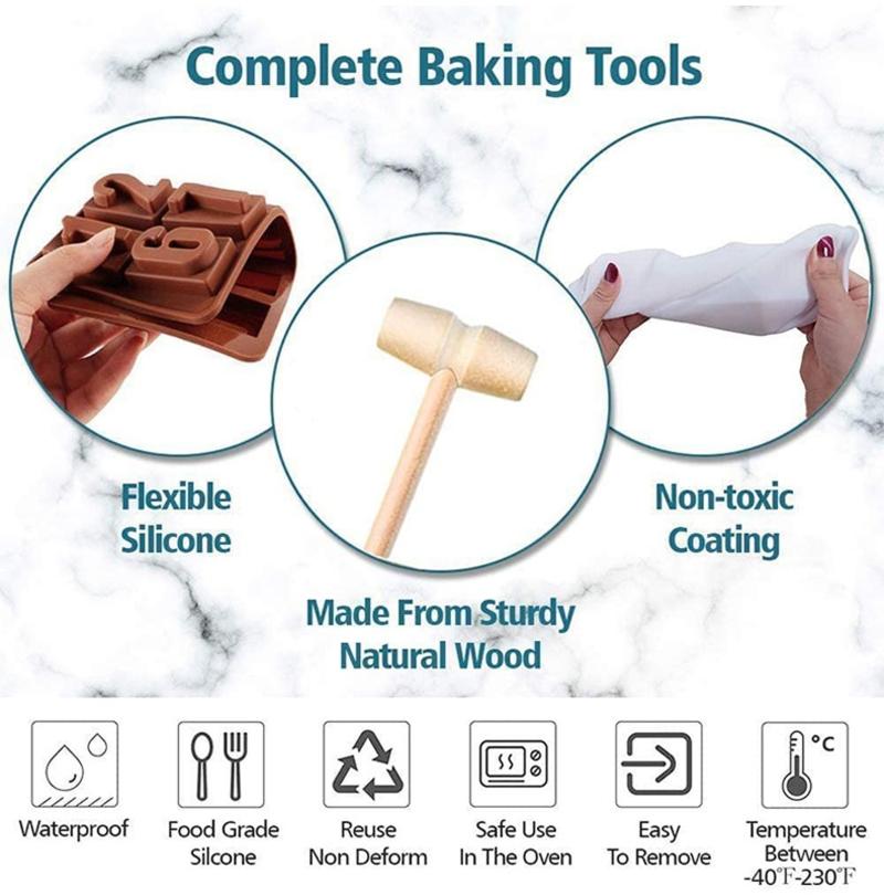Silicone Mold Set Chocolate Cake Heart Shape Mold Mold Cake Tools Kitchen Materials 7 Pieces | Cake Molds