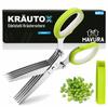 KRÄUTOX Herb Scissors 5 Blades Stainless Steel Herb Knife with Cleaning Cap