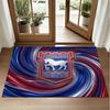 Ipswich Town Football Design Crystal Velvet Rug Soft Decorative Mat for Bedroom Entrance