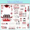 Graduation Party Photo Props Kit With Colorful Paper Frames For Celebration Events