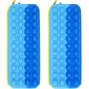 Silicone Color Embossed Cutlery Case 2p Set, 4 Pieces, Blue