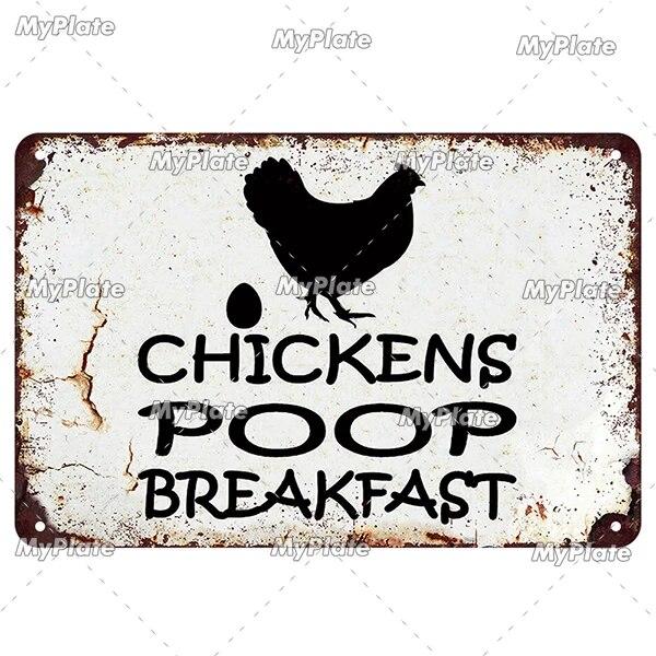 Vintage Chickens Slow Metal Sign Tin Sign Decoration Plaque Home Wall Decor Bar Sign Home Decor Poster Drop Shipping